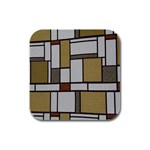 Fabric Textures Fabric Texture Vintage Blocks Rectangle Pattern Rubber Square Coaster (4 pack)  Front