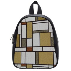 Fabric Textures Fabric Texture Vintage Blocks Rectangle Pattern School Bags (small)  by Simbadda