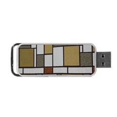 Fabric Textures Fabric Texture Vintage Blocks Rectangle Pattern Portable Usb Flash (two Sides) by Simbadda