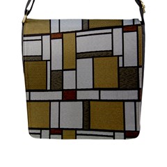 Fabric Textures Fabric Texture Vintage Blocks Rectangle Pattern Flap Messenger Bag (l)  by Simbadda