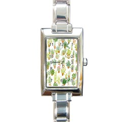 Flowers Pattern Rectangle Italian Charm Watch by Simbadda