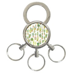 Flowers Pattern 3-ring Key Chains