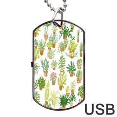 Flowers Pattern Dog Tag Usb Flash (two Sides) by Simbadda