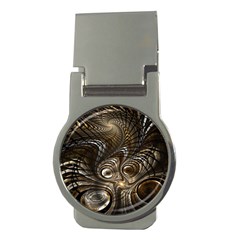 Fractal Art Texture Neuron Chaos Fracture Broken Synapse Money Clips (round)  by Simbadda