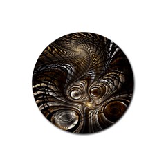 Fractal Art Texture Neuron Chaos Fracture Broken Synapse Rubber Coaster (round)  by Simbadda