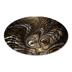 Fractal Art Texture Neuron Chaos Fracture Broken Synapse Oval Magnet by Simbadda