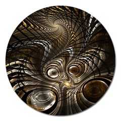 Fractal Art Texture Neuron Chaos Fracture Broken Synapse Magnet 5  (round)