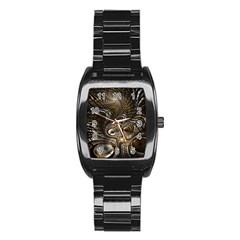 Fractal Art Texture Neuron Chaos Fracture Broken Synapse Stainless Steel Barrel Watch