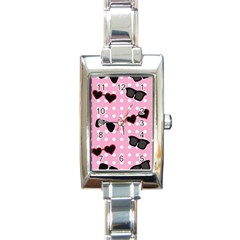 Pisunglass Tech Pink Pattern Rectangle Italian Charm Watch