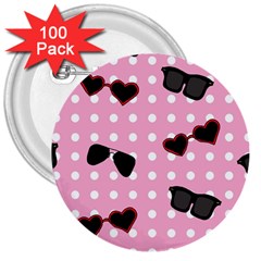 Pisunglass Tech Pink Pattern 3  Buttons (100 pack) 