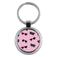 Pisunglass Tech Pink Pattern Key Chains (Round) 