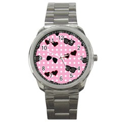 Pisunglass Tech Pink Pattern Sport Metal Watch