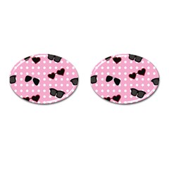 Pisunglass Tech Pink Pattern Cufflinks (Oval)