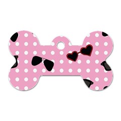 Pisunglass Tech Pink Pattern Dog Tag Bone (One Side)