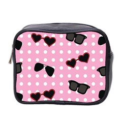 Pisunglass Tech Pink Pattern Mini Toiletries Bag 2-Side