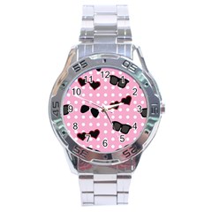 Pisunglass Tech Pink Pattern Stainless Steel Analogue Watch