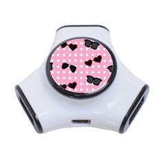 Pisunglass Tech Pink Pattern 3-Port USB Hub