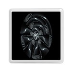 Fractal Disk Texture Black White Spiral Circle Abstract Tech Technologic Memory Card Reader (Square)  Front