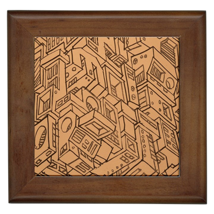 Mechanical Tech Pattern Framed Tiles