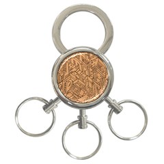 Mechanical Tech Pattern 3-ring Key Chains