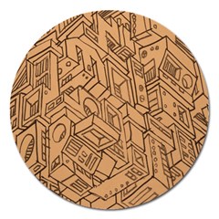 Mechanical Tech Pattern Magnet 5  (round) by Simbadda