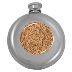 Mechanical Tech Pattern Round Hip Flask (5 Oz) by Simbadda