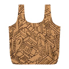 Mechanical Tech Pattern Full Print Recycle Bags (l) 