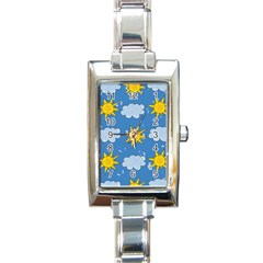 Sunshine Tech Blue Rectangle Italian Charm Watch