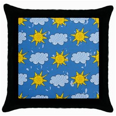 Sunshine Tech Blue Throw Pillow Case (black) by Simbadda