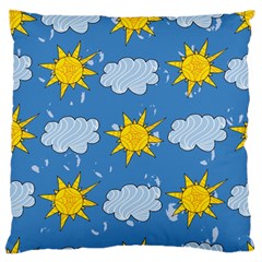 Sunshine Tech Blue Large Flano Cushion Case (two Sides) by Simbadda