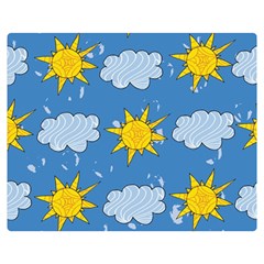 Sunshine Tech Blue Double Sided Flano Blanket (medium)  by Simbadda