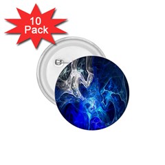 Ghost Fractal Texture Skull Ghostly White Blue Light Abstract 1 75  Buttons (10 Pack) by Simbadda