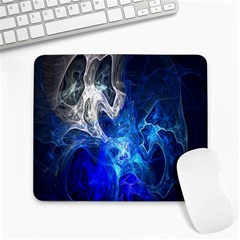 Ghost Fractal Texture Skull Ghostly White Blue Light Abstract Large Mousepads by Simbadda