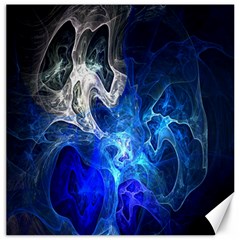 Ghost Fractal Texture Skull Ghostly White Blue Light Abstract Canvas 12  X 12   by Simbadda