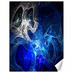 Ghost Fractal Texture Skull Ghostly White Blue Light Abstract Canvas 12  X 16  