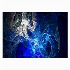 Ghost Fractal Texture Skull Ghostly White Blue Light Abstract Large Glasses Cloth (2-side)