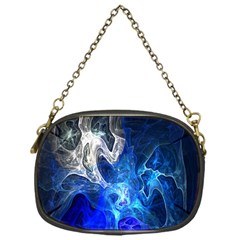 Ghost Fractal Texture Skull Ghostly White Blue Light Abstract Chain Purses (one Side)  by Simbadda