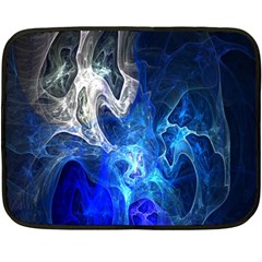 Ghost Fractal Texture Skull Ghostly White Blue Light Abstract Double Sided Fleece Blanket (mini)  by Simbadda