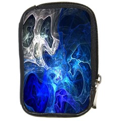 Ghost Fractal Texture Skull Ghostly White Blue Light Abstract Compact Camera Cases by Simbadda