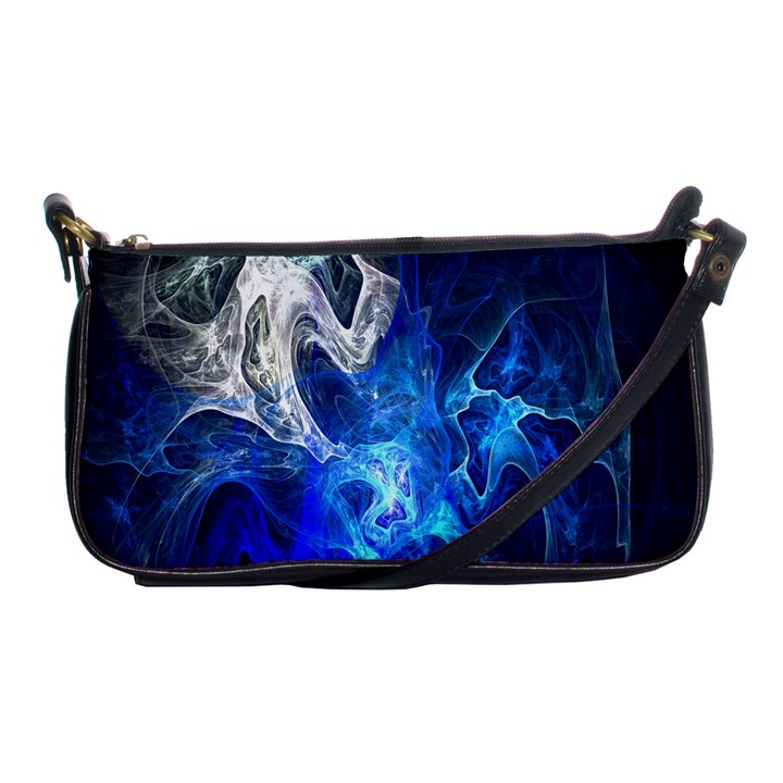 Ghost Fractal Texture Skull Ghostly White Blue Light Abstract Shoulder Clutch Bags