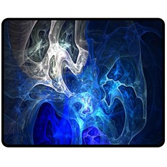 Ghost Fractal Texture Skull Ghostly White Blue Light Abstract Fleece Blanket (medium)  by Simbadda