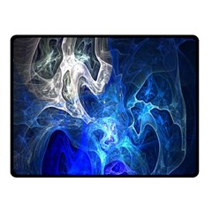 Ghost Fractal Texture Skull Ghostly White Blue Light Abstract Fleece Blanket (small) by Simbadda