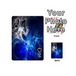 Ghost Fractal Texture Skull Ghostly White Blue Light Abstract Playing Cards 54 (Mini)  Front - Spade3