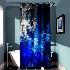 Ghost Fractal Texture Skull Ghostly White Blue Light Abstract Shower Curtain 36  X 72  (stall) 