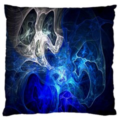 Ghost Fractal Texture Skull Ghostly White Blue Light Abstract Large Cushion Case (one Side) by Simbadda