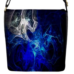 Ghost Fractal Texture Skull Ghostly White Blue Light Abstract Flap Messenger Bag (s) by Simbadda