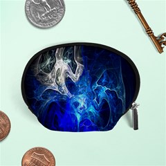 Ghost Fractal Texture Skull Ghostly White Blue Light Abstract Accessory Pouches (small)  by Simbadda