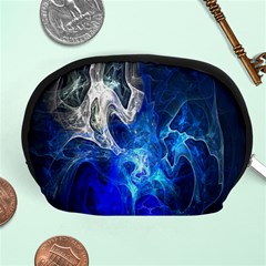 Ghost Fractal Texture Skull Ghostly White Blue Light Abstract Accessory Pouches (medium)  by Simbadda