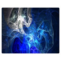 Ghost Fractal Texture Skull Ghostly White Blue Light Abstract Double Sided Flano Blanket (medium)  by Simbadda