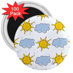 Sunshine Tech White 3  Magnets (100 Pack)